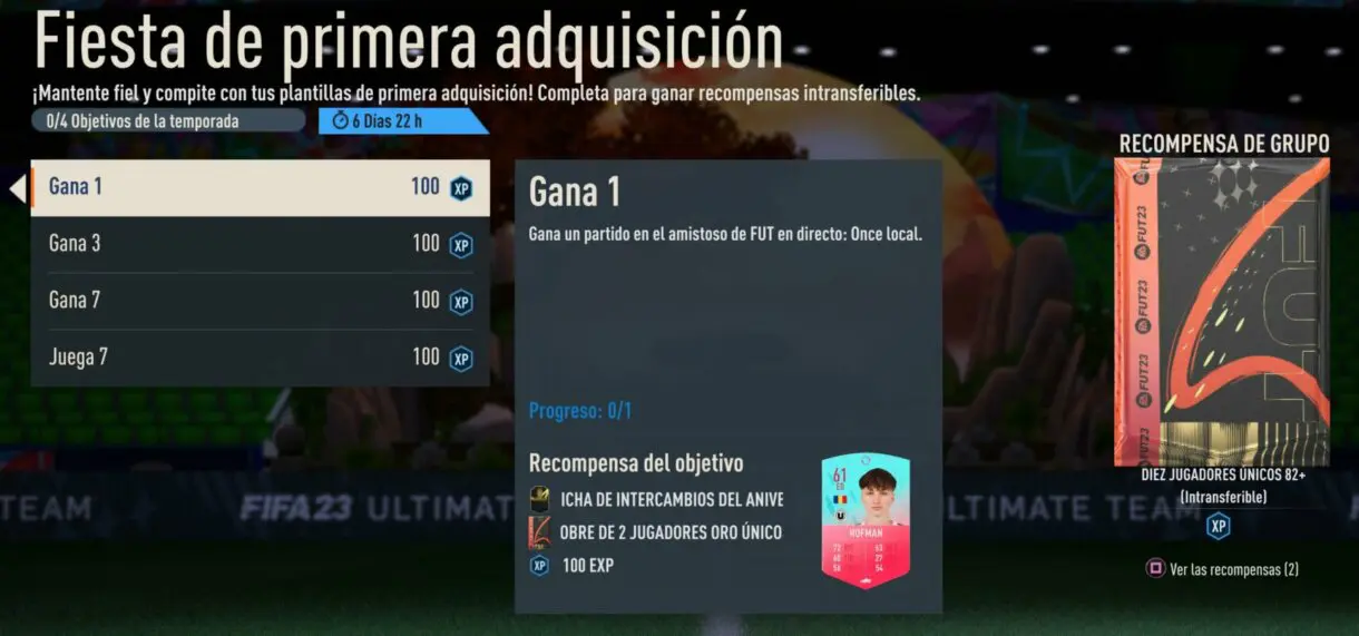 Objetivos Fiesta de primera adquisición FIFA 23 Ultimate Team