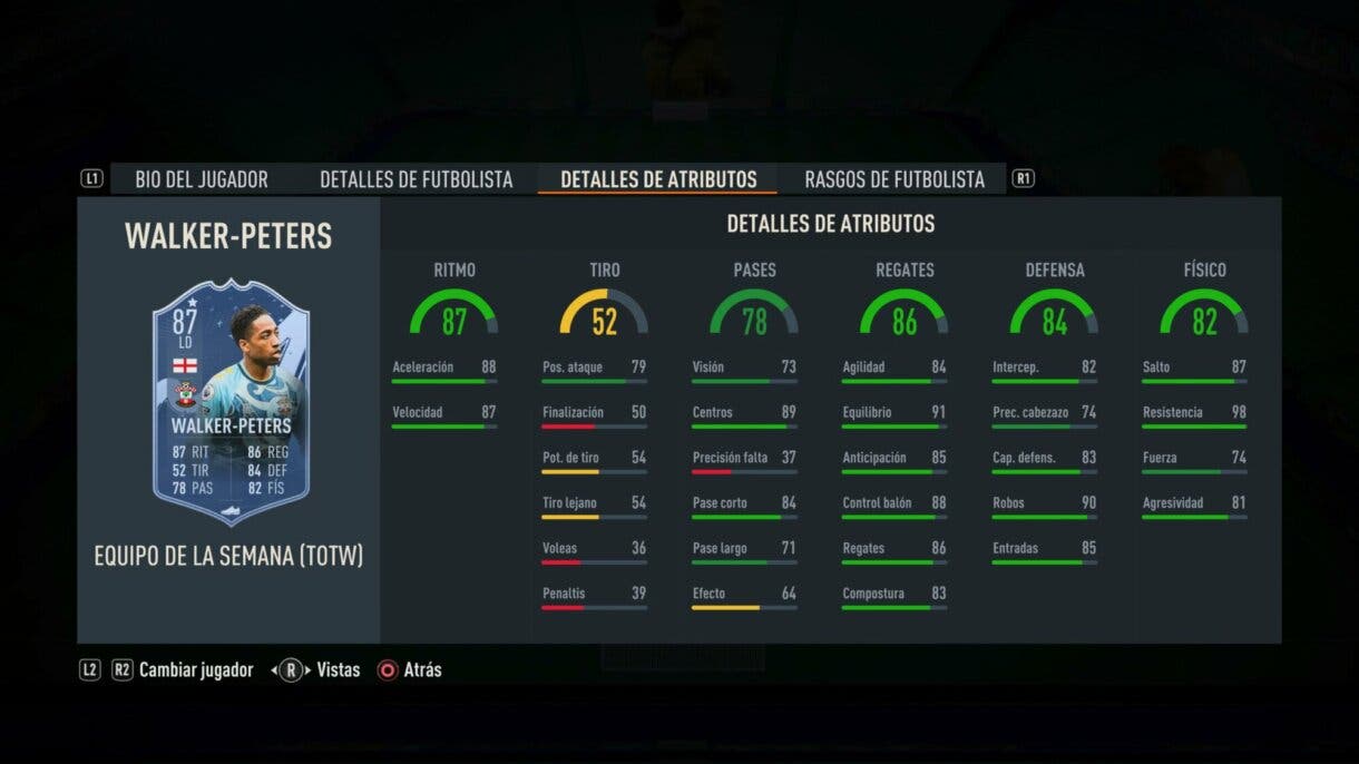 Stats in game Walker Peters IF FIFA 23 Ultimate Team