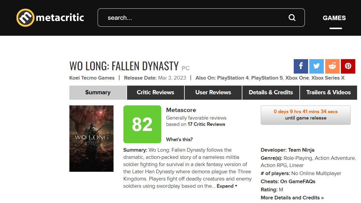 Disponible la demo de Wo Long: Fallen Dynasty, el nuevo juego de fantasía  oscura de Team Ninja para PS5 – PlayStation.Blog en español