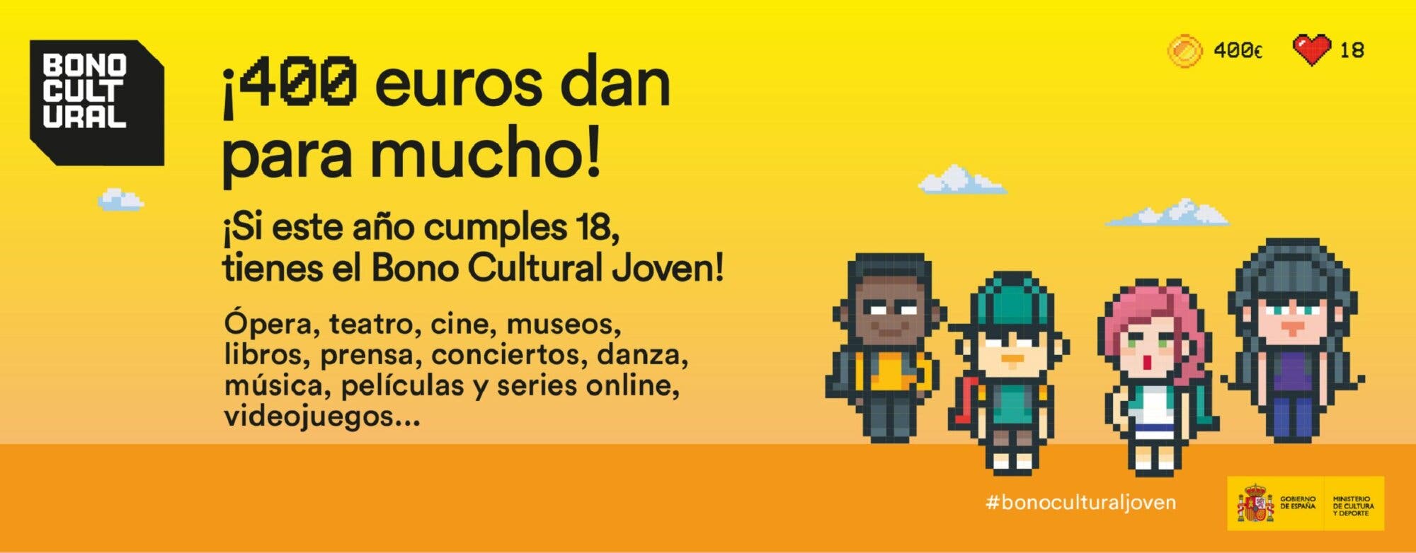 El Bono Cultural Joven se podrá solicitar en 2023: 400 euros para ir al  cine, comprar videojuegos o suscribirte a Netflix