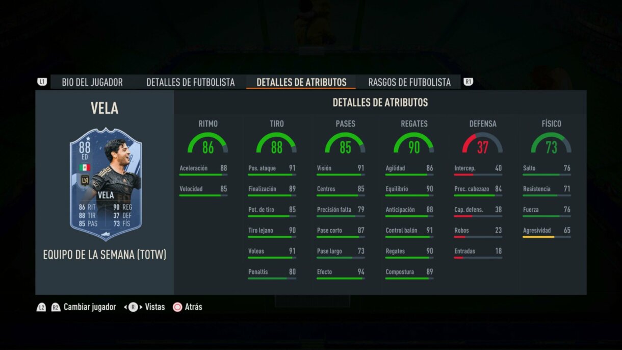 Stats in game Vela IF FIFA 23 Ultimate Team