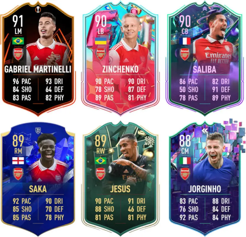 Principales versiones especiales Arsenal FIFA 23 Ultimate Team