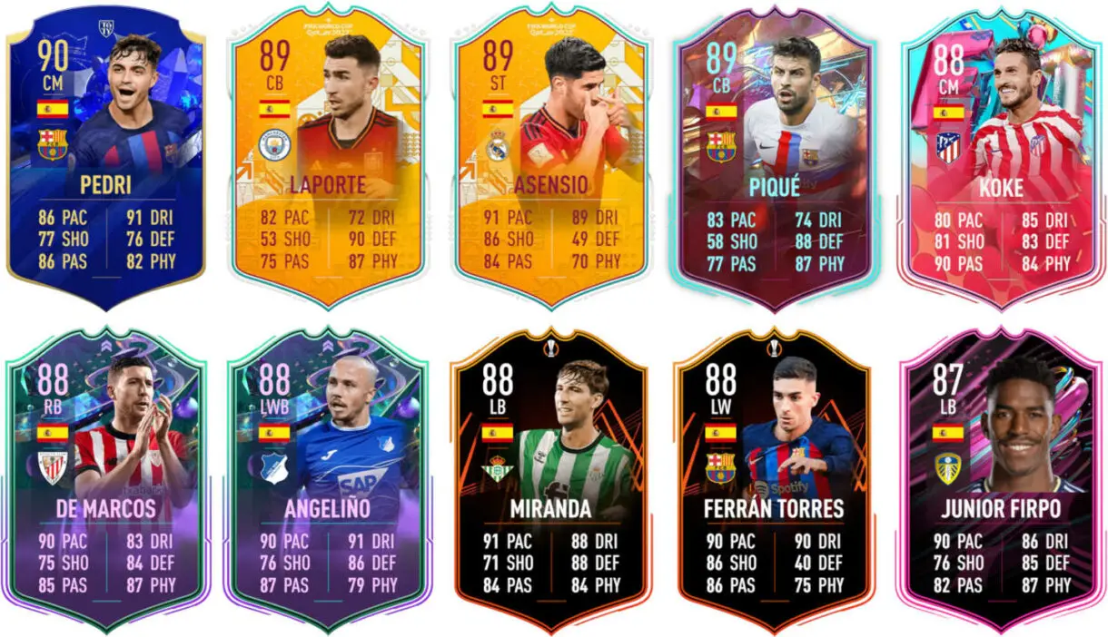Ejemplos cartas competitivas España FIFA 23 Ultimate Team