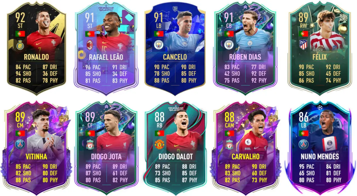 Ejemplos versiones especiales competitivas o decentes Portugal FIFA 23 Ultimate Team