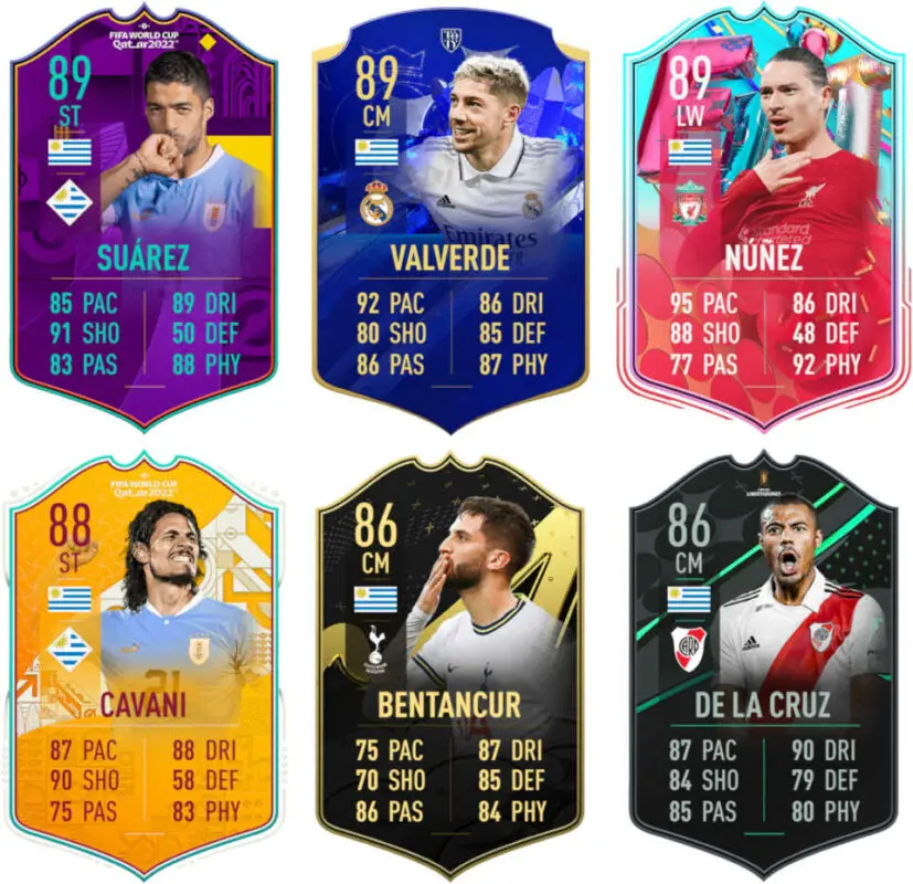 Principales versiones especiales Uruguay (menos la de Forlán) FIFA 23 Ultimate Team