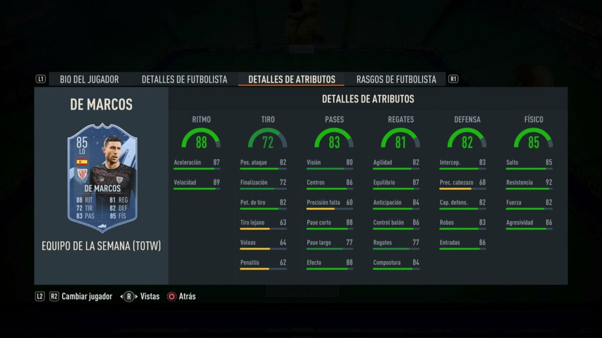 Stats in game De Marcos SIF FIFA 23 Ultimate Team