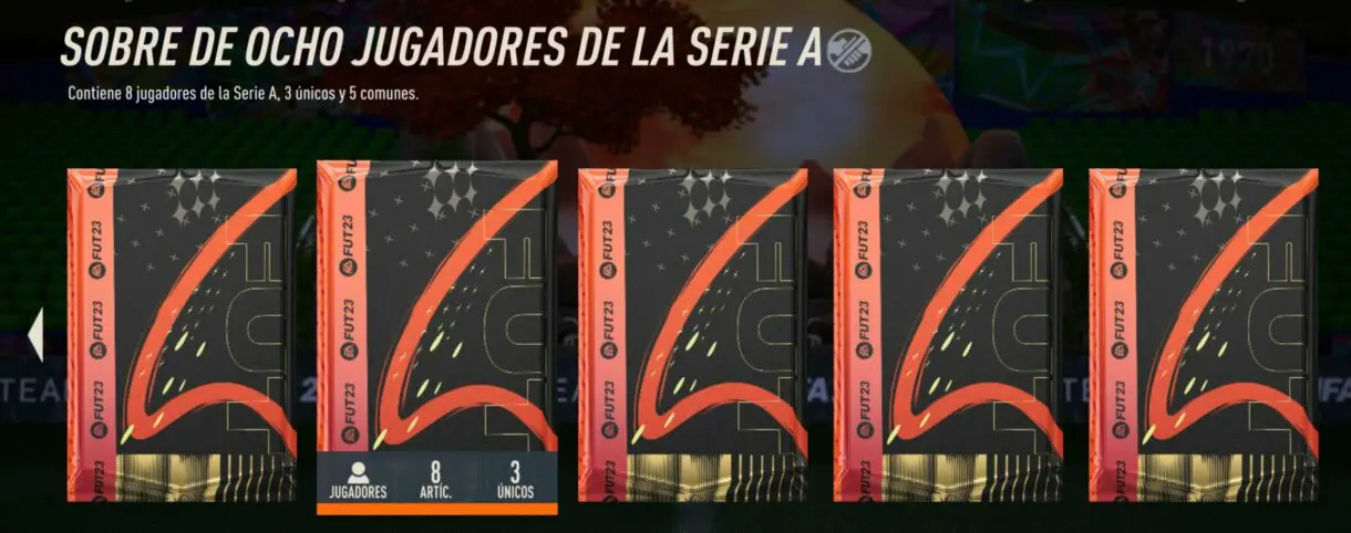 Sobre de ocho jugadores de la Serie A desde el menú de FIFA 23 Ultimate Team