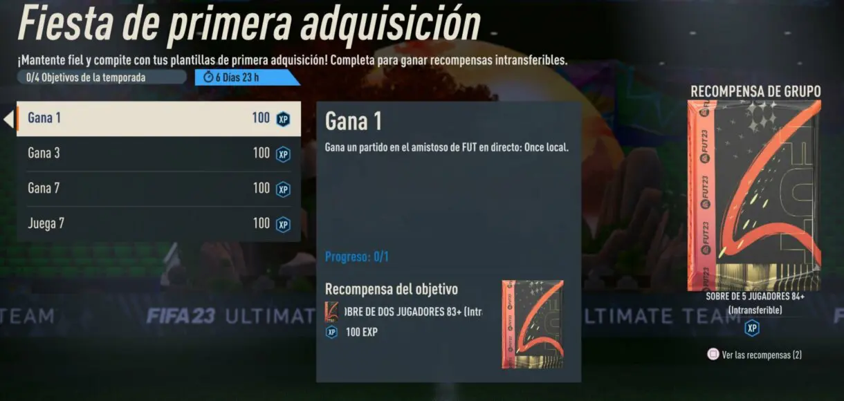Objetivos Fiesta de primera adquisición FIFA 23 Ultimate Team