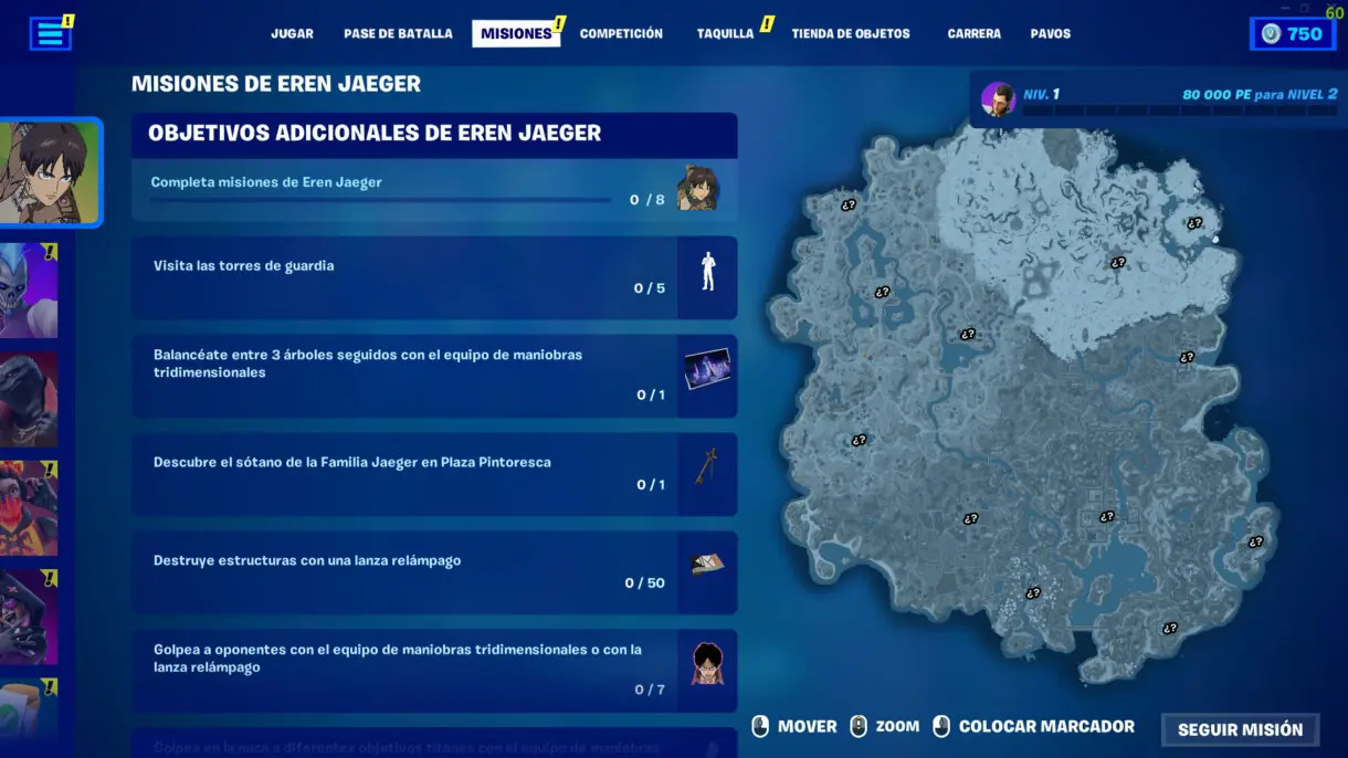 fortnite skin eren misiones