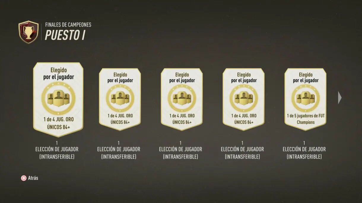 Recompensa de finales del actual puesto I de finales de campeones de FUT Champions FIFA 23 Ultimate Team