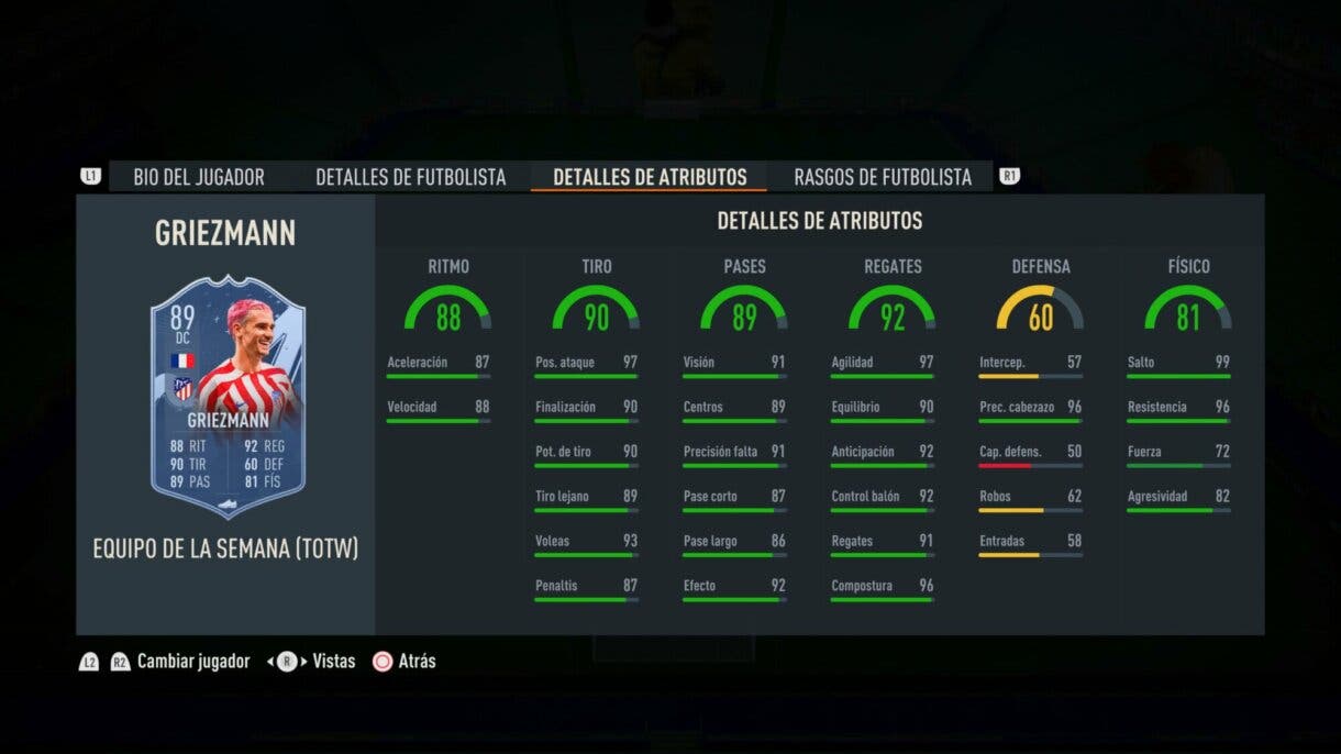 Griezmann FIF FIFA 23 Ultimate Team In-Game Stats