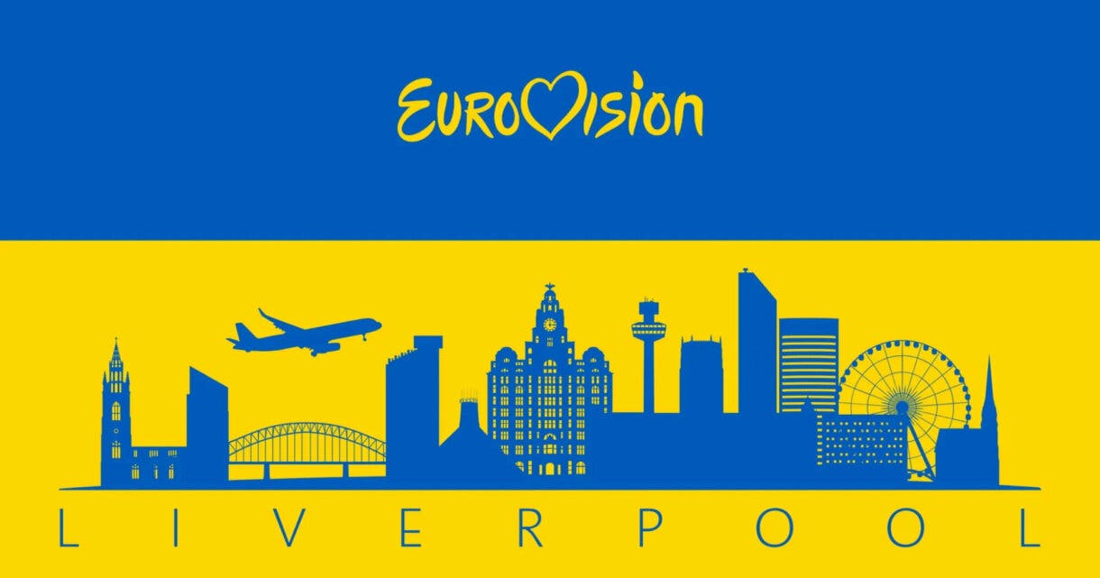 Bandera Ucrania Eurovison 2023 Liverpool