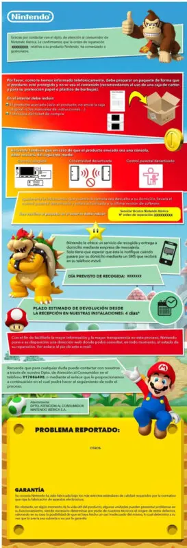 Instrucciones para reparar algo de Nintendo