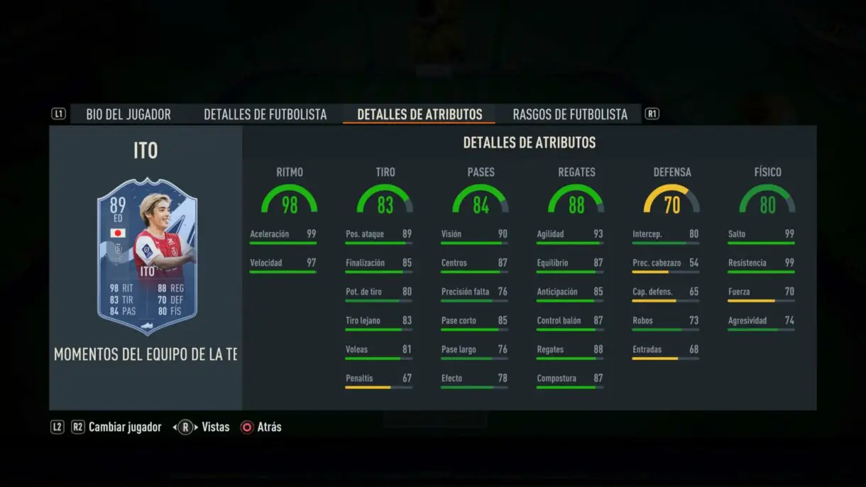 Stats in game Ito TOTS FIFA 23 Ultimate Team