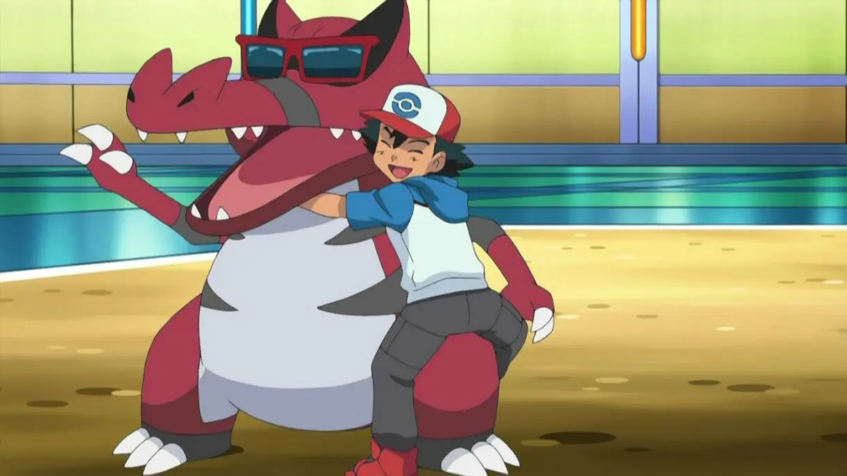 Krookodile y Ash anime Pokemon