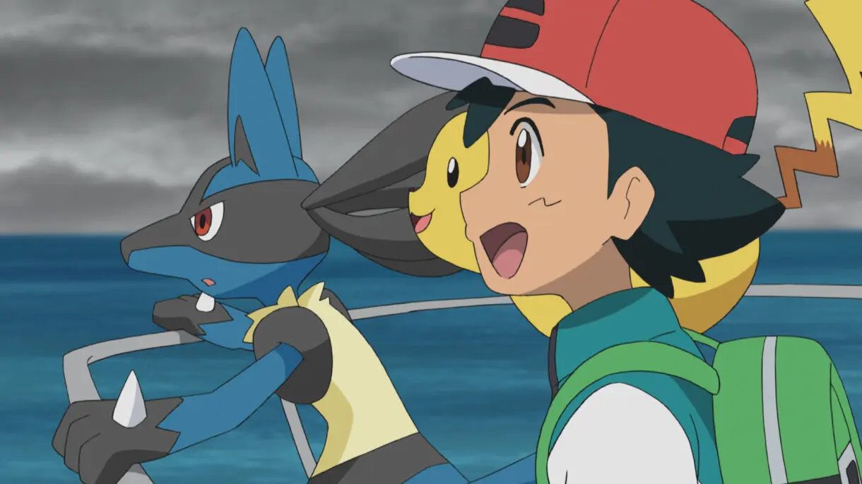 Lucario y Ash anime Pokemon
