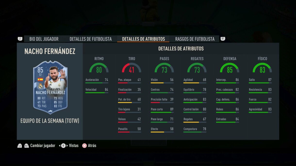 Stats in game Nacho IF FIFA 23 Ultimate Team