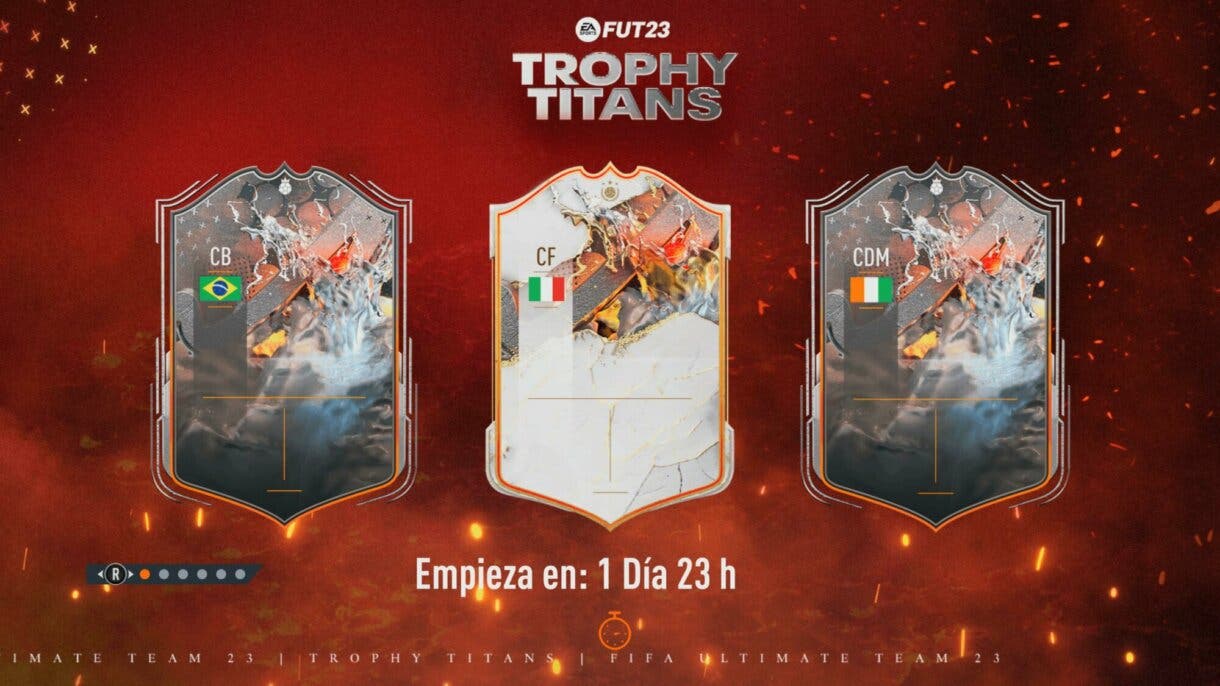 Pantalla de carga de FIFA 23 Ultimate Team con pistas sobre los jugadores de Trophy Titans