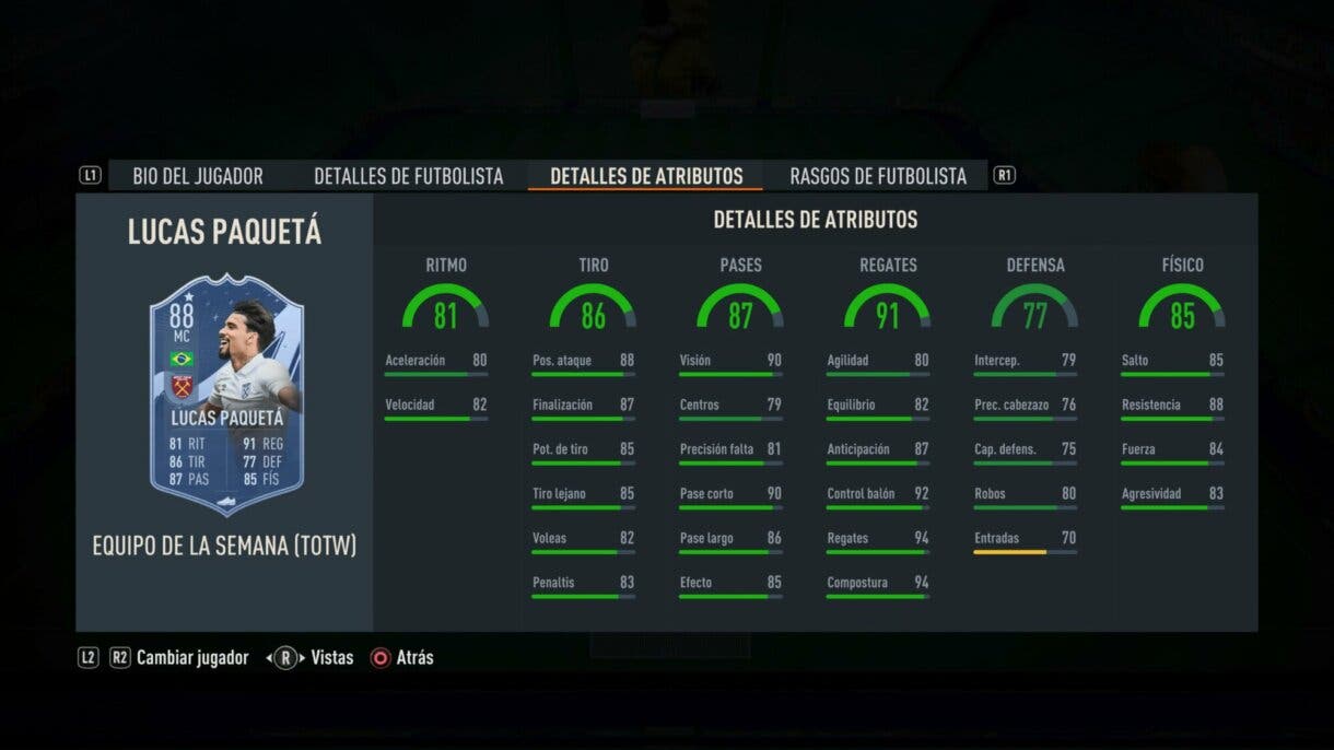 In-Game Statistics Paquetá IF FIFA 23 Ultimate Team