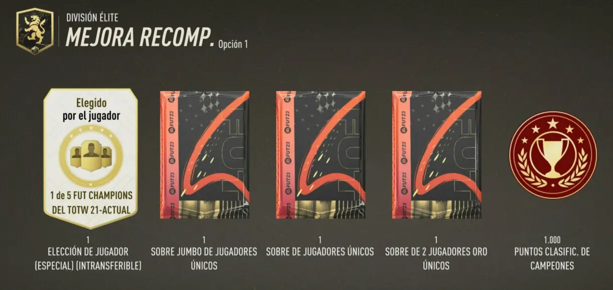 Opción 1 de la mejora de recompensas de División Élite de Division Rivals FIFA 23 Ultimate Team