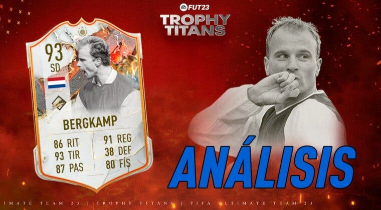 Imagen de FIFA 23: análisis de Bergkamp Icono Trophy Titans junior. ¿Carta gratuita interesante?