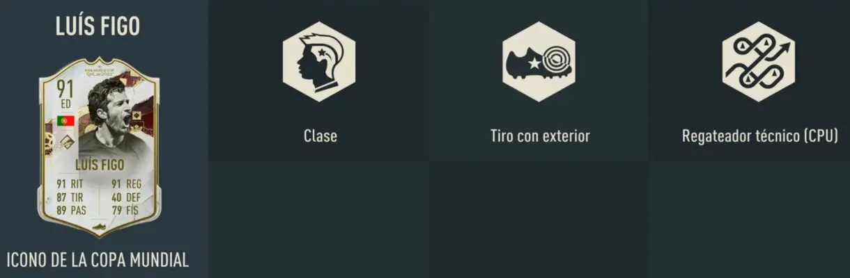 Rasgos Figo Icono de la Copa Mundial FIFA 23 Ultimate Team