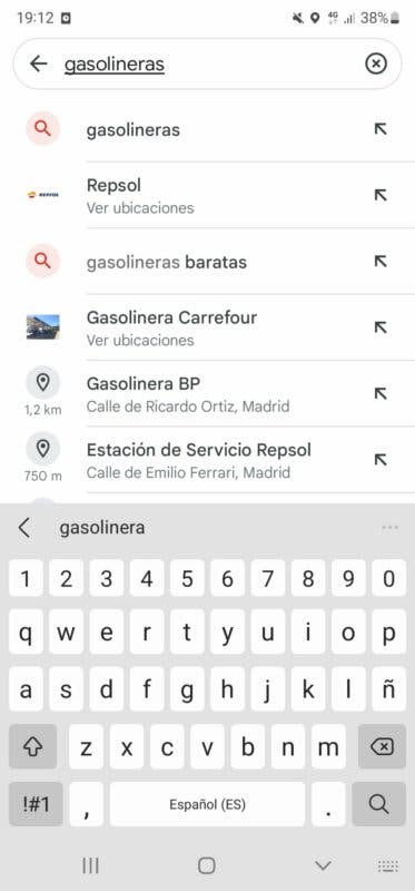 Gasolinera Google maps