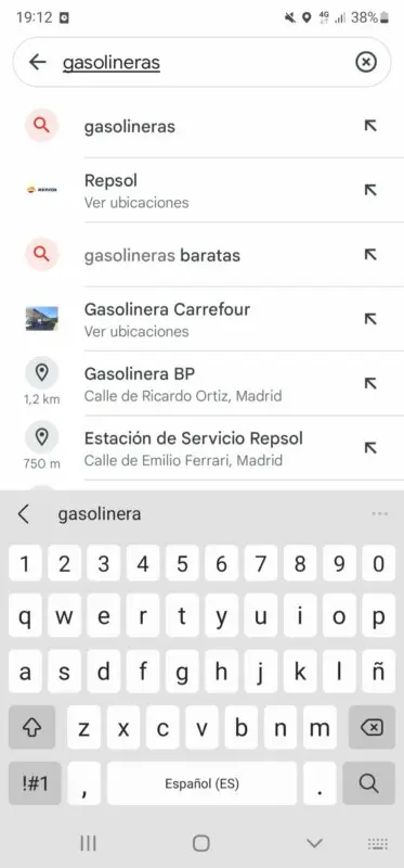 Gasolinera Google maps