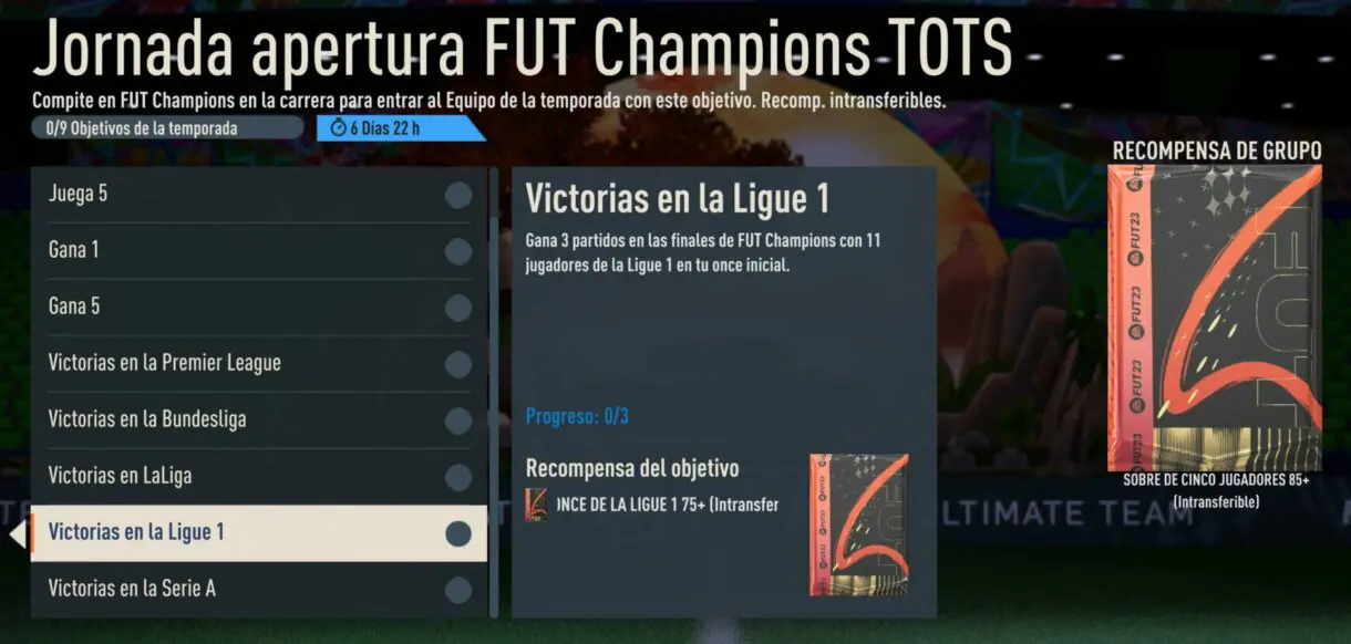 Hitos Jornada apertura FUT Champions TOTS FIFA 23 Ultimate Team