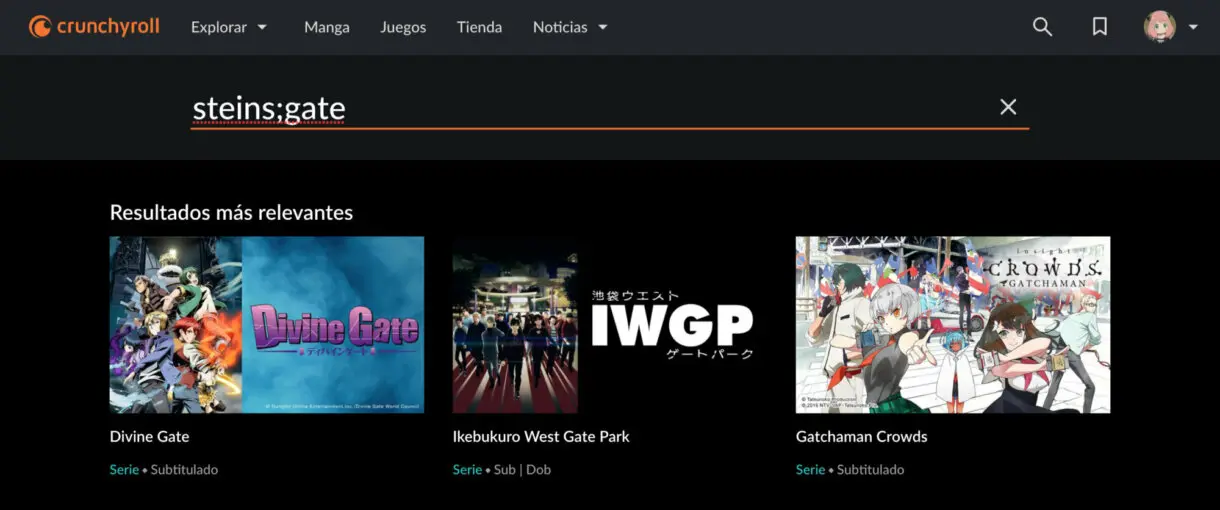 Steins;Gate en Crunchyroll