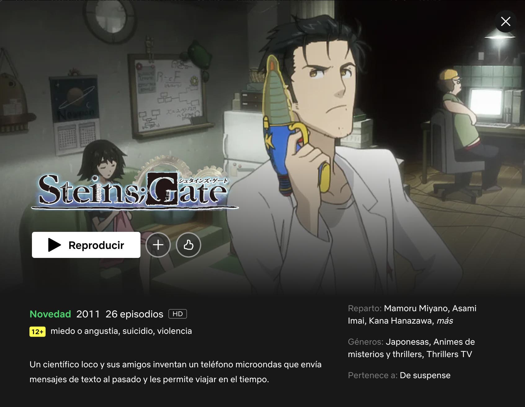 Steins;Gate - Anime bei Netflix gelistet