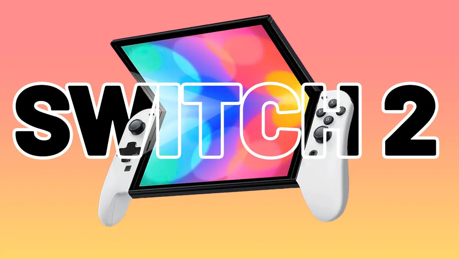 Arte conceptual no oficial de cómo podría ser una Nintendo Switch 2, una consola con una larga pantalla plegable