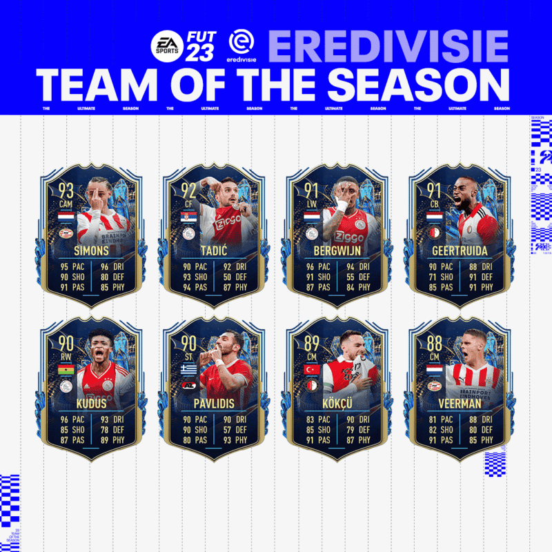 Todas las cartas del TOTS  de la Eredivisie FIFA 23 Ultimate Team