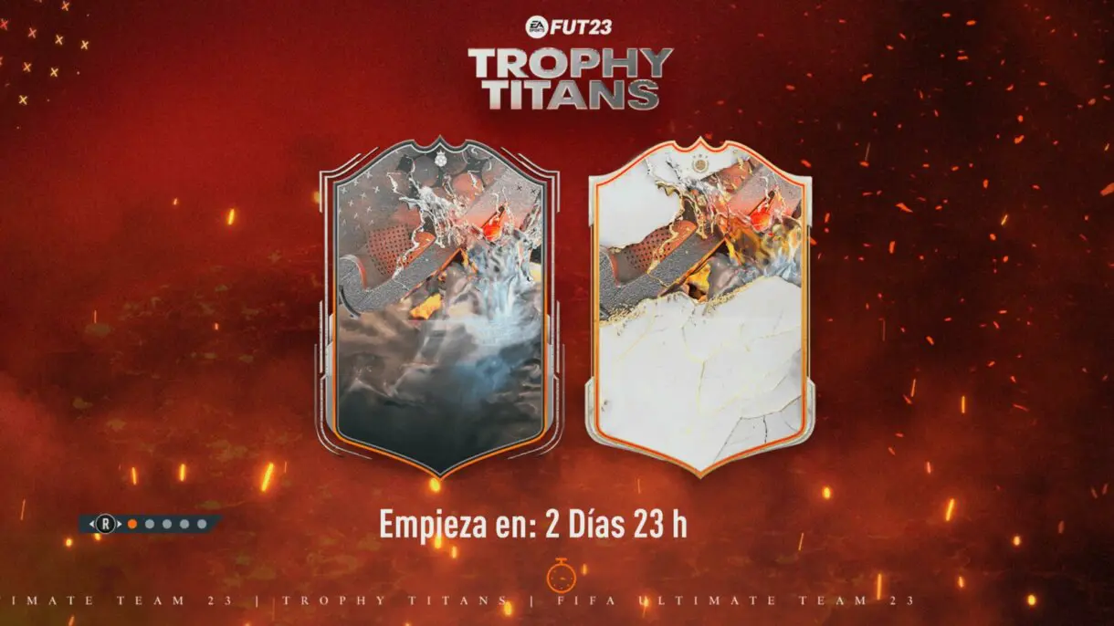 Pantalla de carga FIFA 23 Ultimate Team con los diseños de Iconos y FUT Heroes Trophy Titans