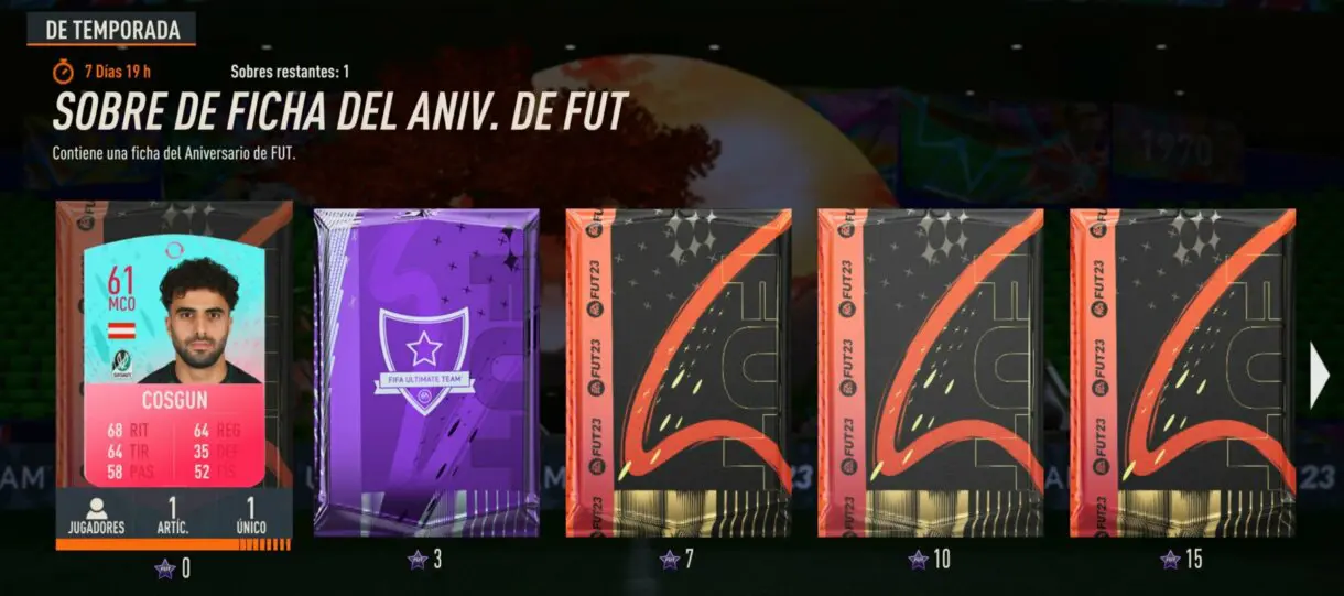 Galería FUT Moments con token FUT Birthday Swaps FIFA 23 Ultimate Team