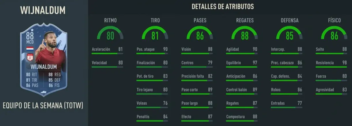 Stats in game Wijnaldum IF FIFA 23 Ultimate Team