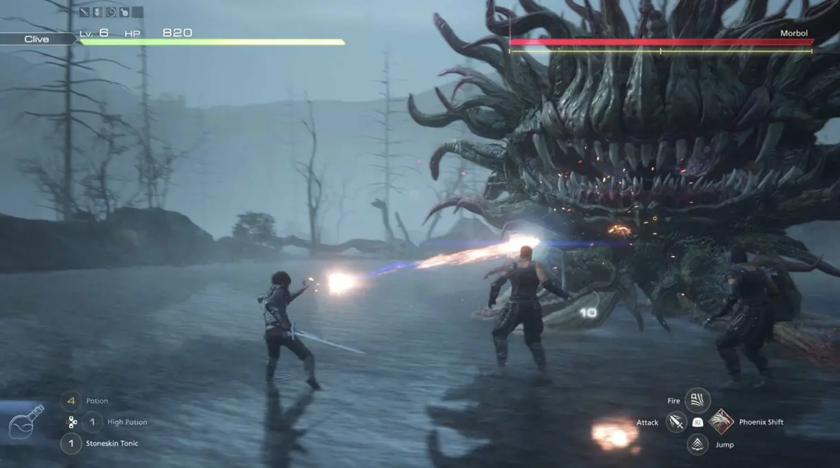 Un combate en FF XVI