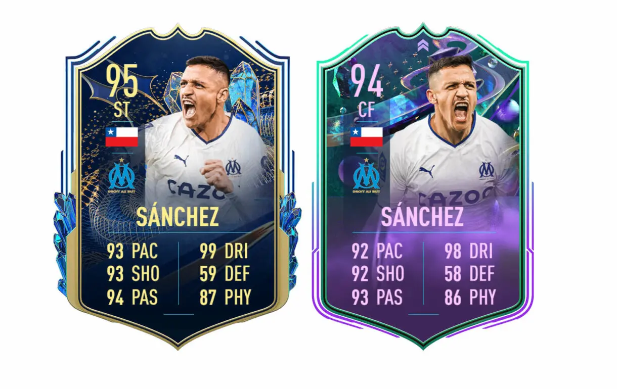Cartas Alexis Sánchez TOTS y Fantasy FUT FIFA 23 Ultimate Team