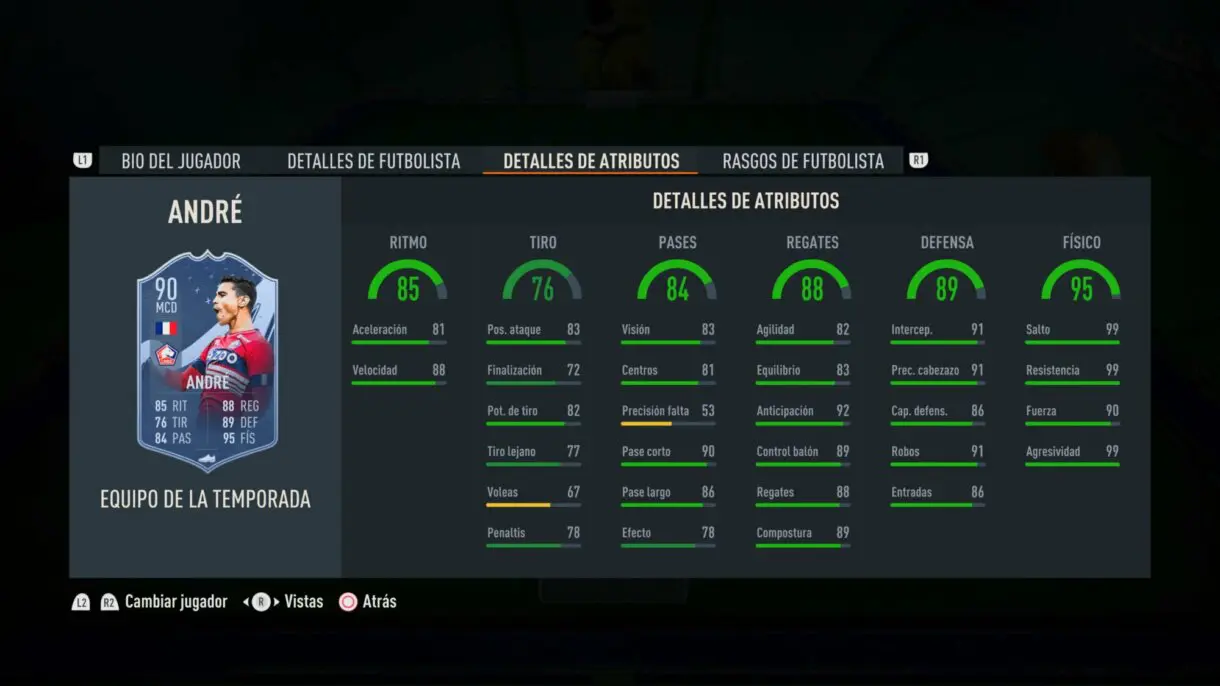 Stats in game Benjamin André TOTS FIFA 23 Ultimate Team