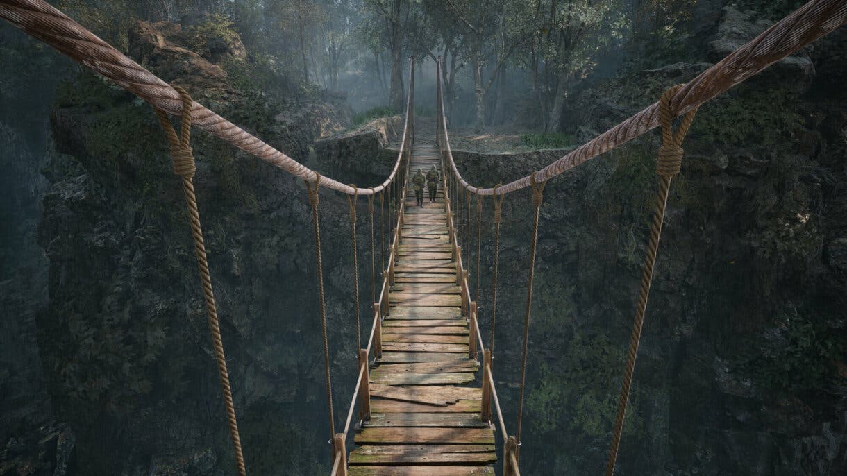Zona del puente de madera en Metal Gear Solid Delta: Snake Eater