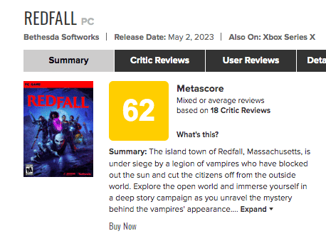 Redfall no sorprende con sus primeras impresiones en Metacritic: el nuevo  juego de Xbox sufre de varios problemas