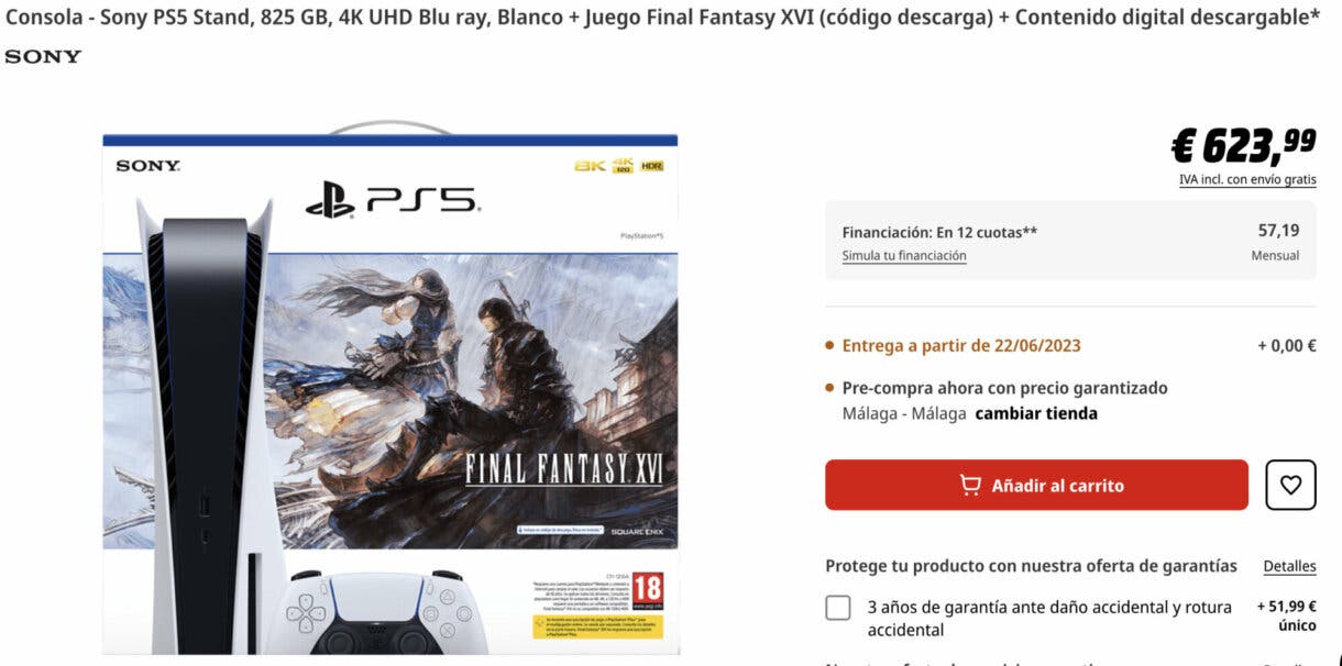 Pack de PS5 y Final Fantasy XVI