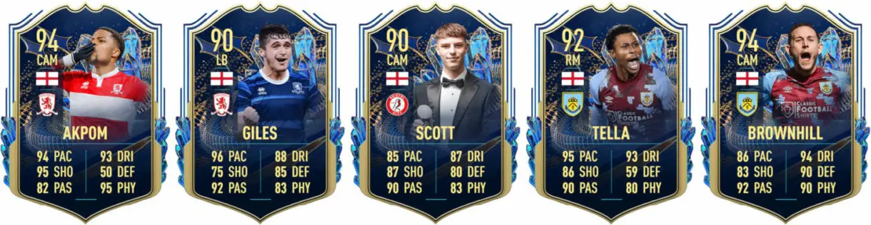 Cartas TOTS de Inglaterra y EFL Championship FIFA 23 Ultimate Team