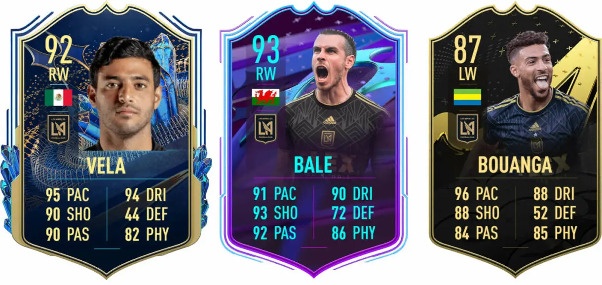 Cartas Vela TOTS, Bale Fin de Una Era y Bouanga SIF (LAFC) FIFA 23 Ultimate Team