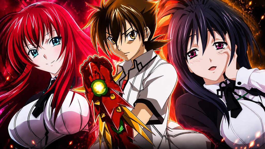 Rias, Akeno e Issei de High School DxD