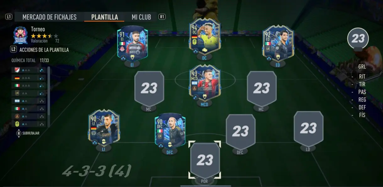 Plantilla FIFA 23 Ultimate Team con Chiellini e Insigne TOTS Moments; Mukhtar, Vela, Almada y Wagner TOTS