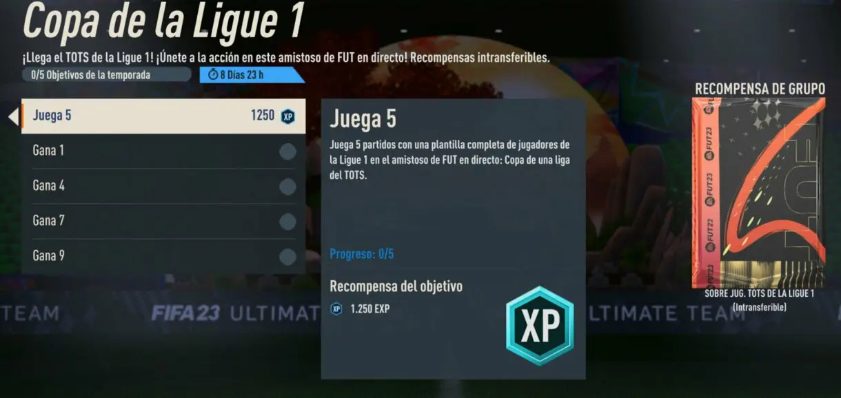 Objetivos Copa de la Ligue 1 FIFA 23 Ultimate Team