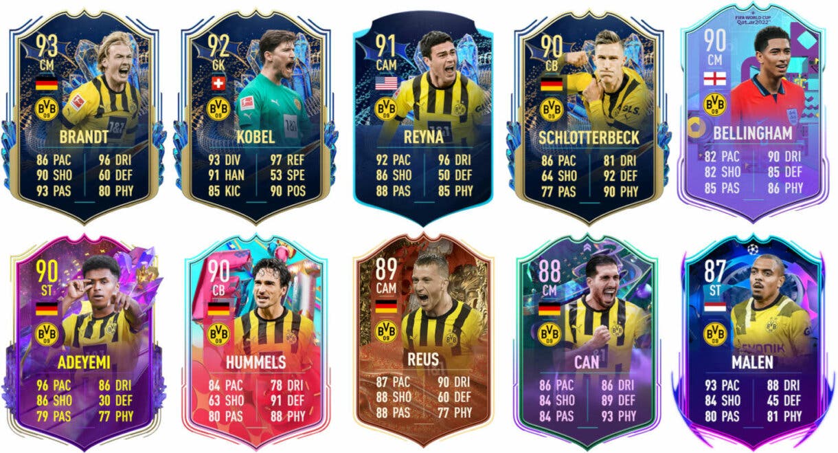 Ejemplos versiones especiales útiles Dortmund FIFA 23 Ultimate Team