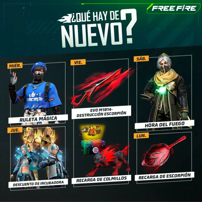 Free Fire agenda semanal