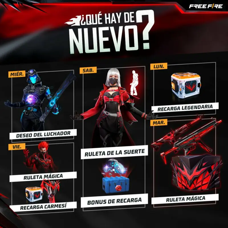 Free Fire agenda semanal